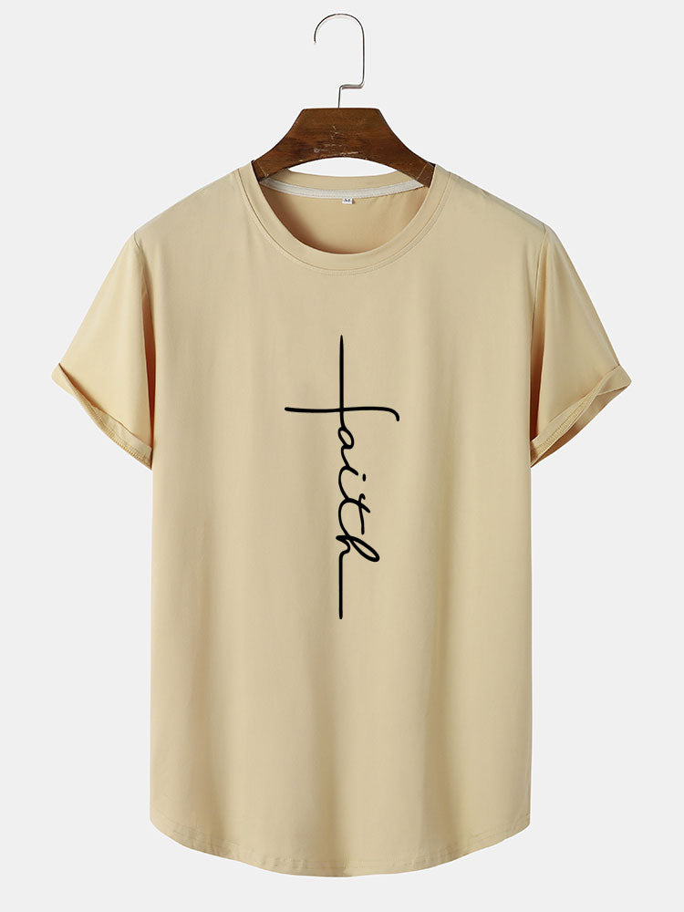 Faith Letter Line Print T-Shirt