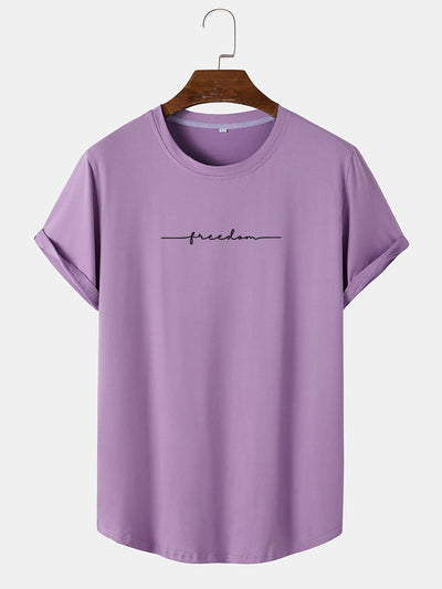 Character Print Arc Hem T-Shirt