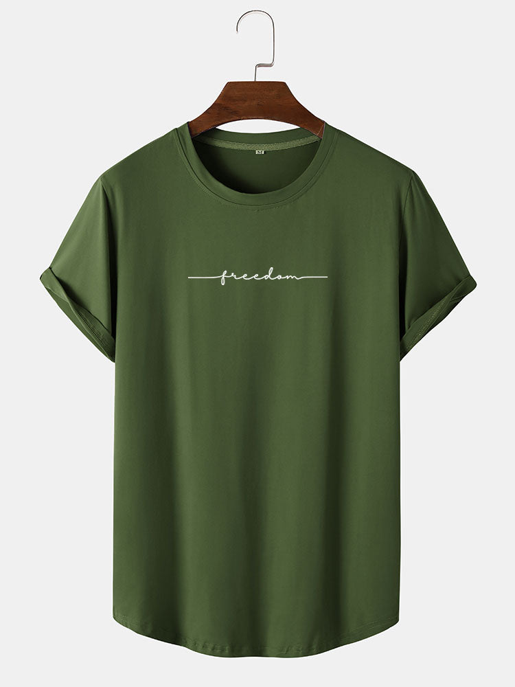 Character Print Arc Hem T-Shirt
