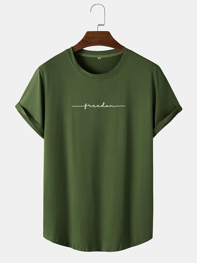 Character Print Arc Hem T-Shirt