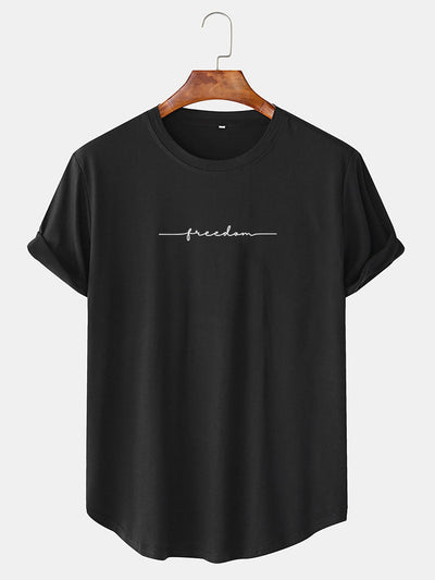 Character Print Arc Hem T-Shirt