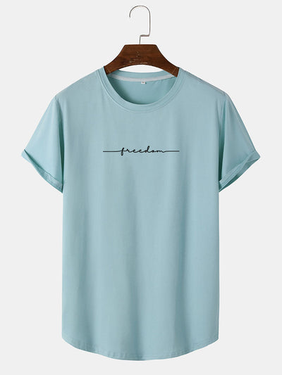 Character Print Arc Hem T-Shirt