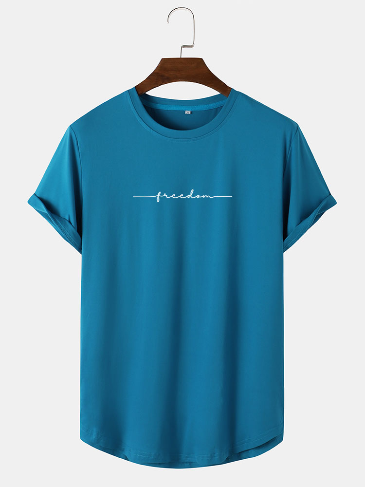 Character Print Arc Hem T-Shirt