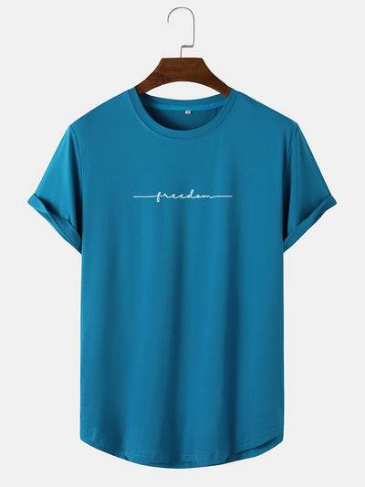 Character Print Arc Hem T-Shirt