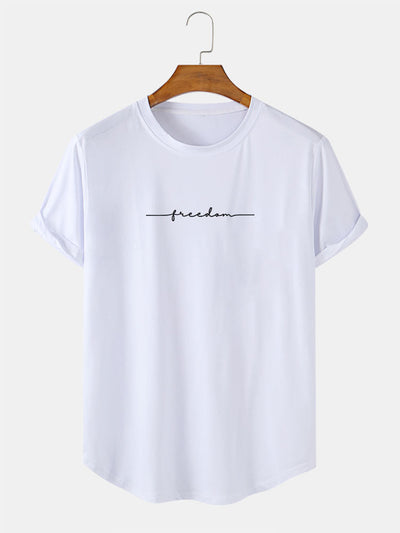Character Print Arc Hem T-Shirt