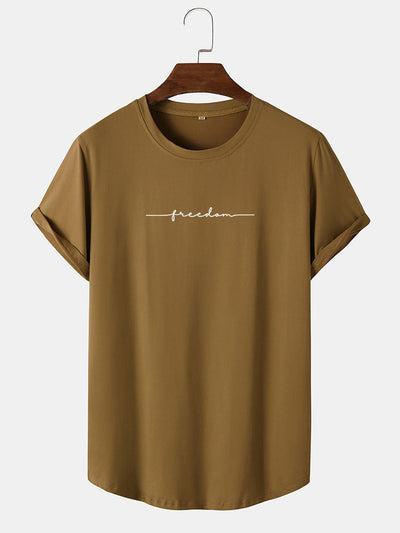 Character Print Arc Hem T-Shirt