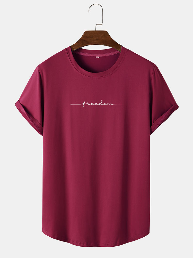 Character Print Arc Hem T-Shirt