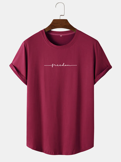 Character Print Arc Hem T-Shirt