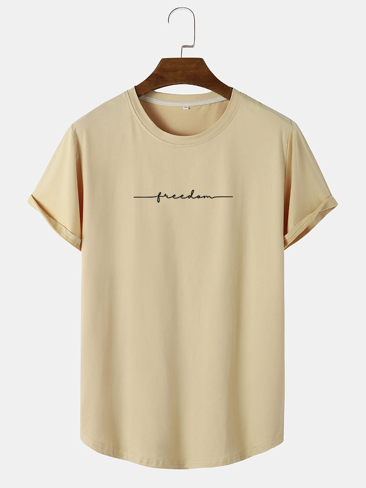 Character Print Arc Hem T-Shirt