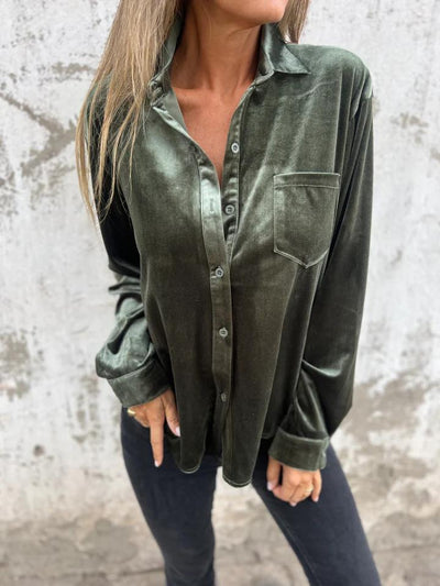 CATHERINE ELEGANT VELVET BLOUSE