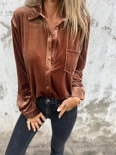 CATHERINE ELEGANT VELVET BLOUSE