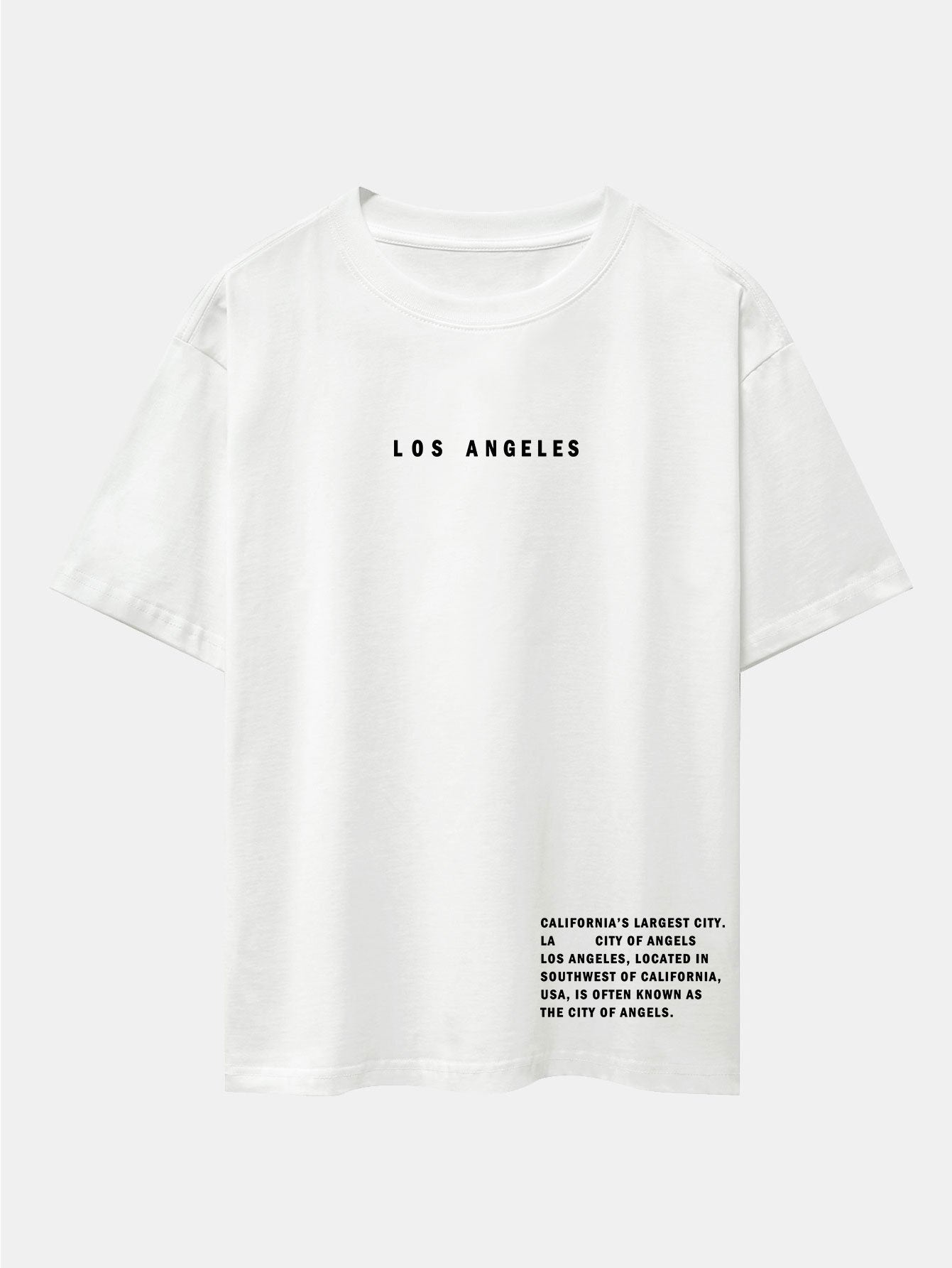 Los Angeles Slogan Print Drop Shoulder Oversize T-Shirt
