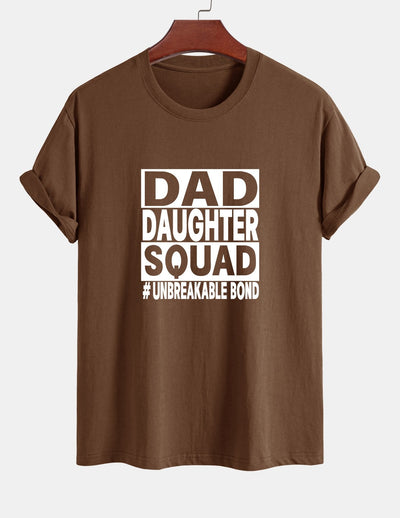 Regular Fit Dad And Daughter Squad Print Cotton T-Shirt