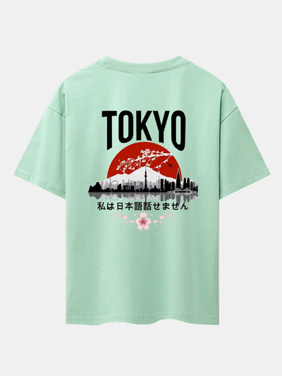 Tokyo Scenery Back Print Oversize T-Shirt