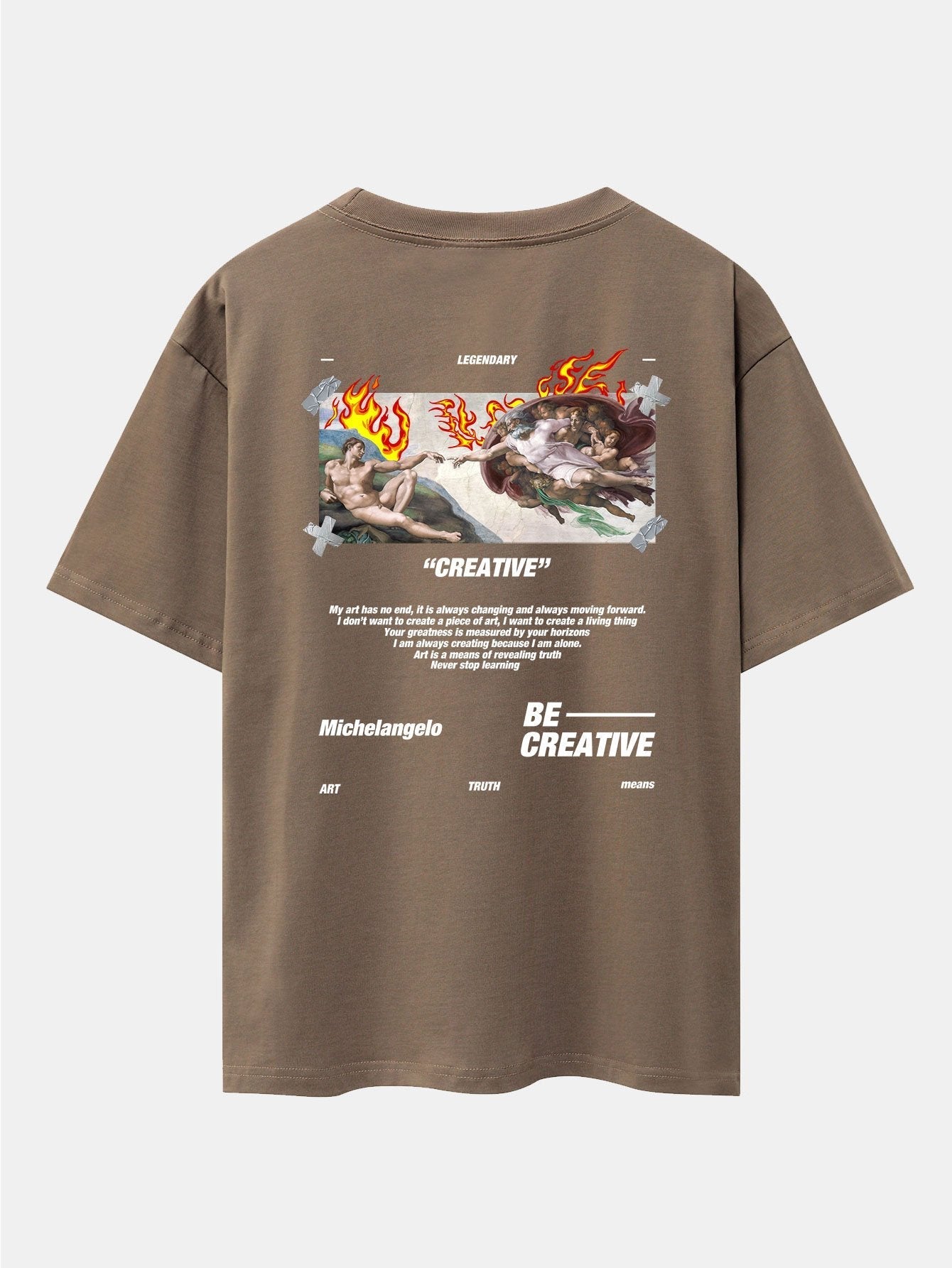 Create Adam Slogan Back Print Drop Shoulder Oversize T-Shirt