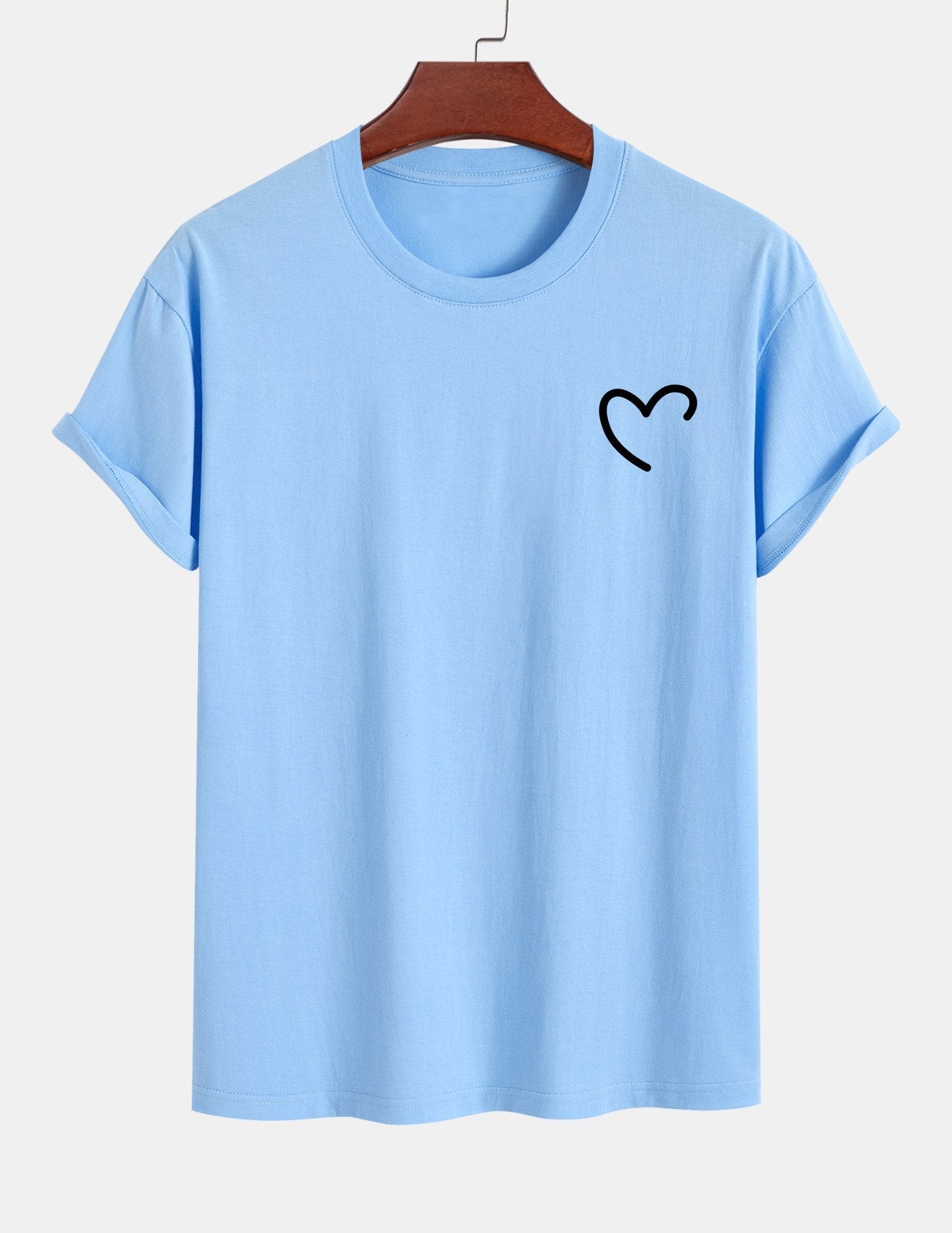 Regular Fit Heart Print Cotton T-Shirt
