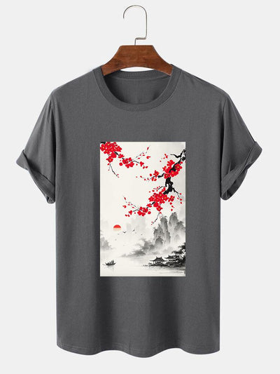 Ink Landscape Print T-Shirt