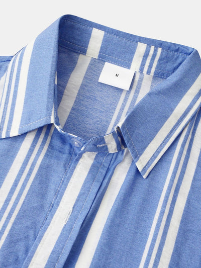 Stripe Print Button Up Shirt