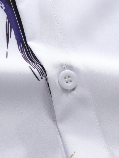 Brushstroke Print Button Up Shirt