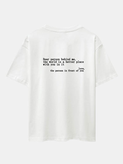 Slogan Back Print Drop Shoulder Oversize T-Shirt