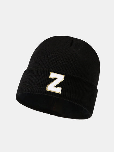 1pc Letter  A-Z Warm Knit Beanie Hat
