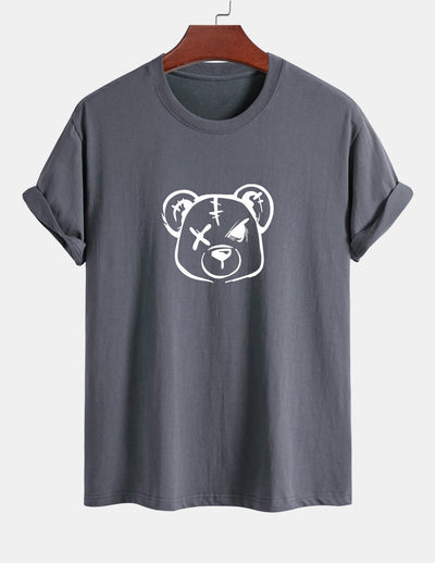 Regular Fit Bear Print Cotton T-Shirt