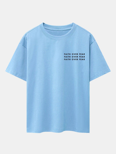 Slogan Print Drop Shoulder Oversize T-Shirt