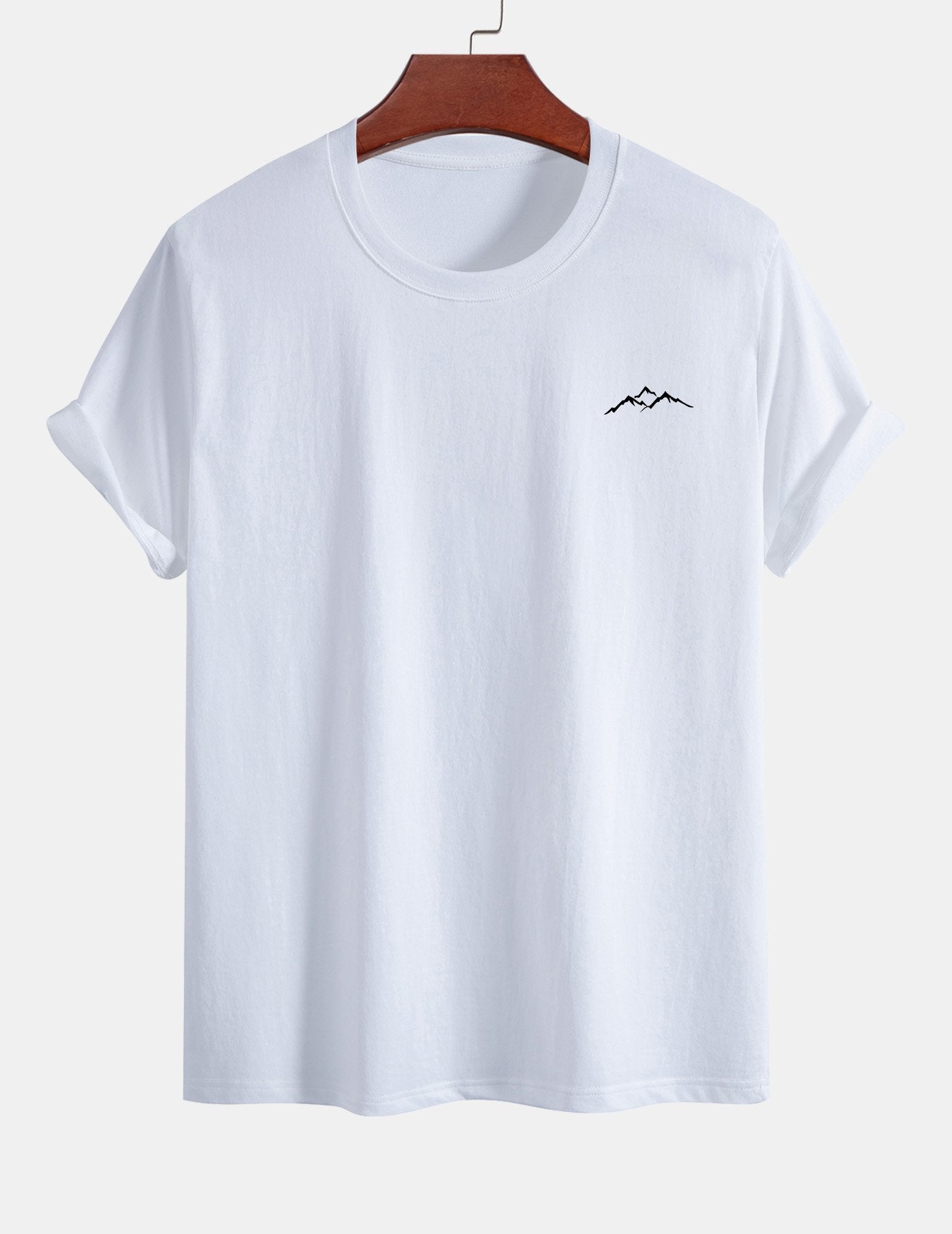 Regular Fit Mountains Print Cotton T-Shirt
