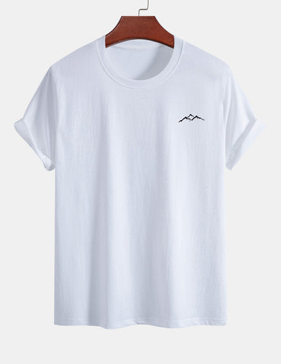 Regular Fit Mountains Print Cotton T-Shirt