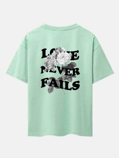 Rose Slogan Back Print Drop Shoulder Oversize T-Shirt