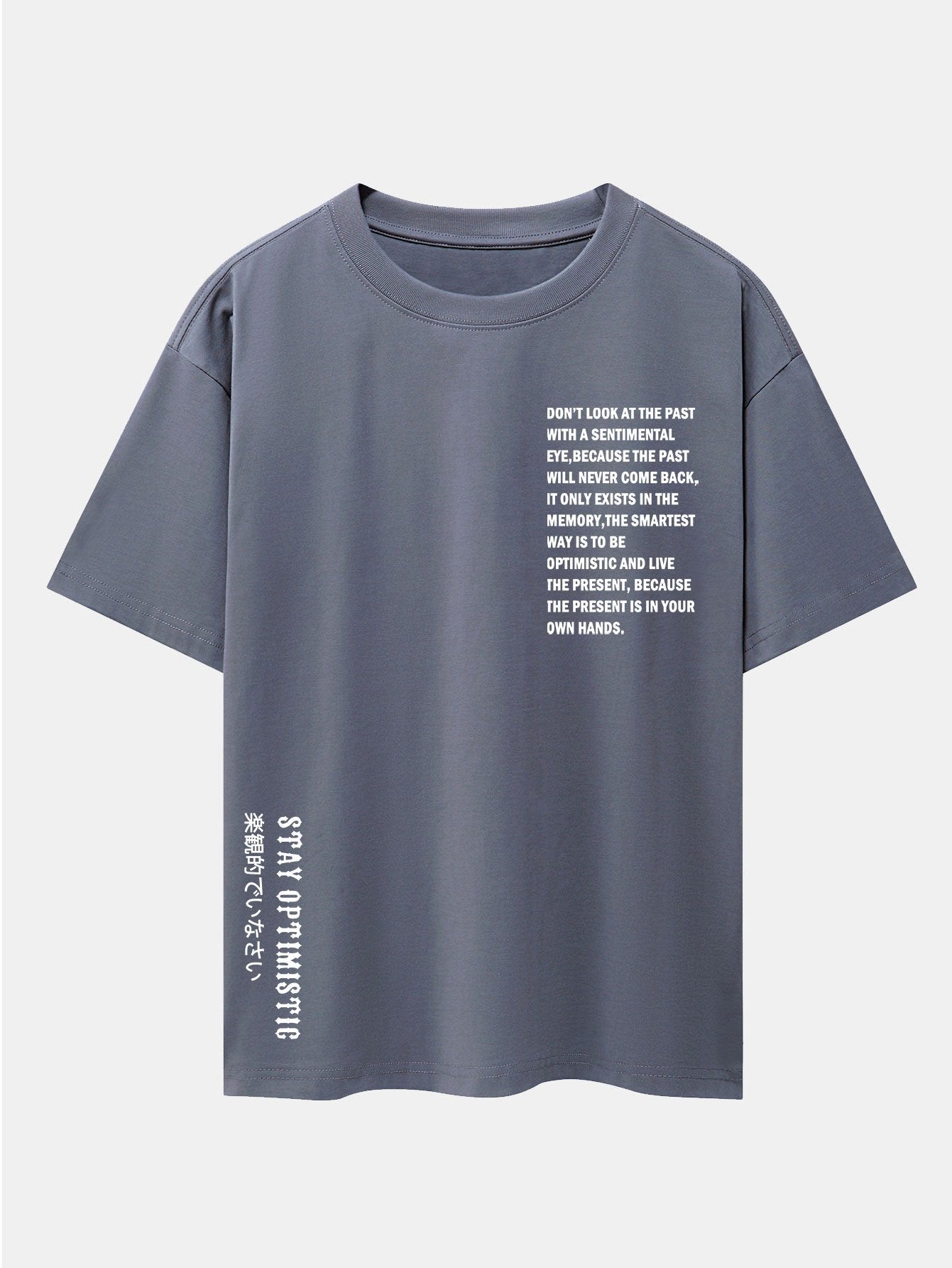 Slogan Print Drop Shoulder Oversize T-Shirt