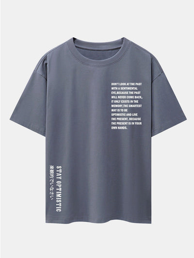 Slogan Print Drop Shoulder Oversize T-Shirt