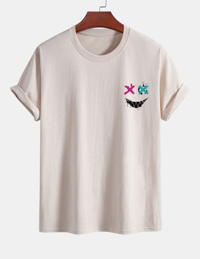 Regular Fit Evil Face Print Cotton T-Shirt