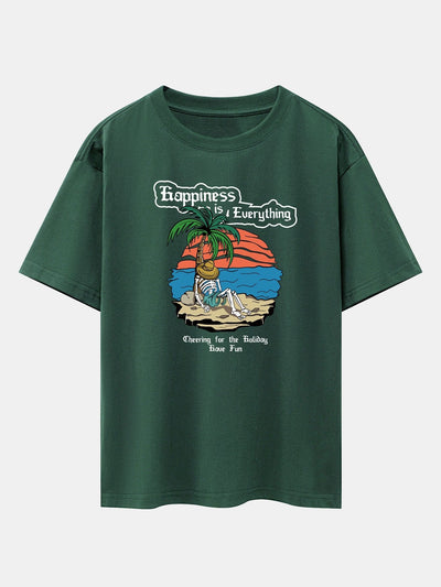 Skull Island Print Drop Shoulder Oversize T-Shirt