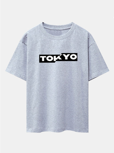 Tokyo Print Drop Shoulder Oversize T-Shirt