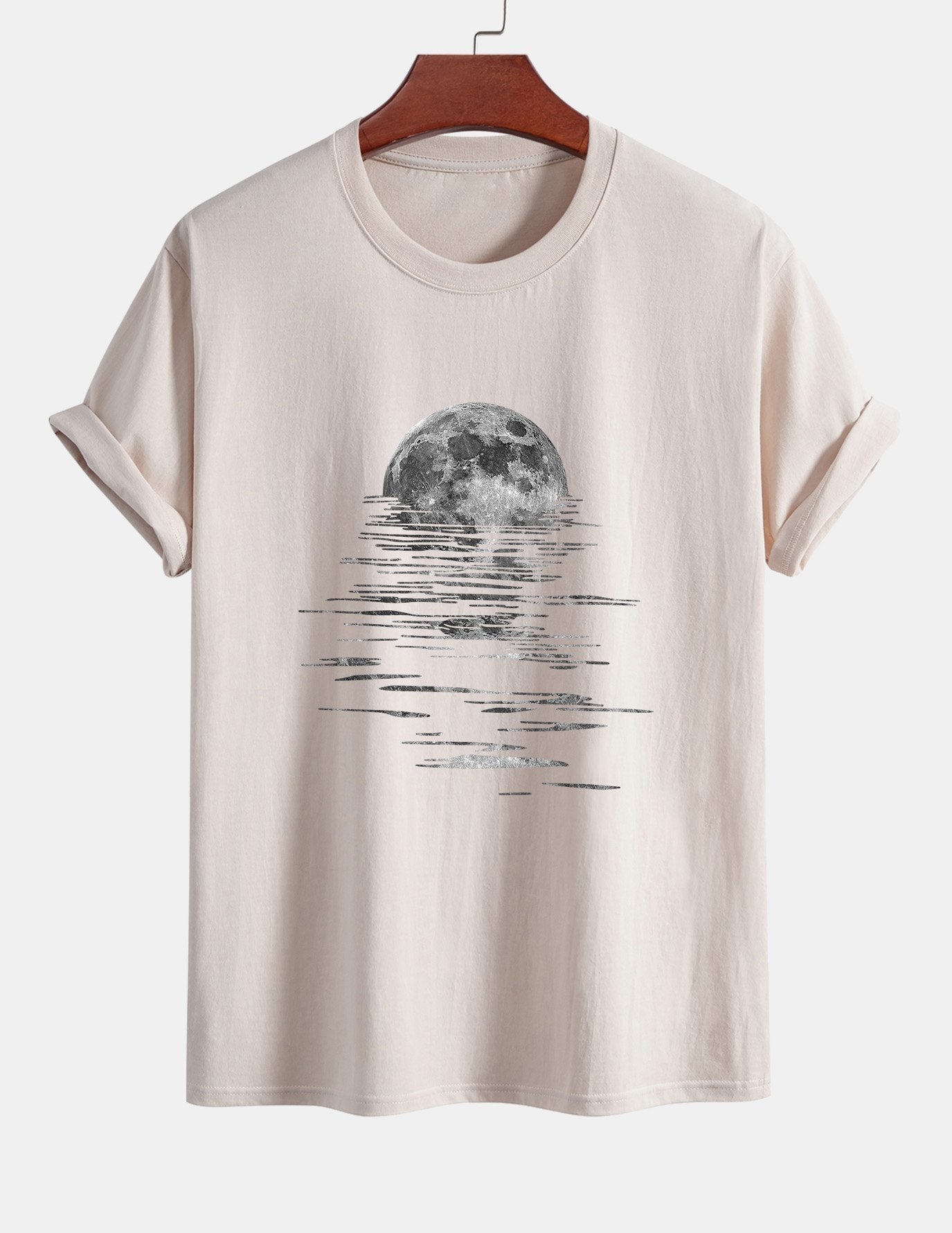Regular Fit Moon Print Cotton T-Shirt