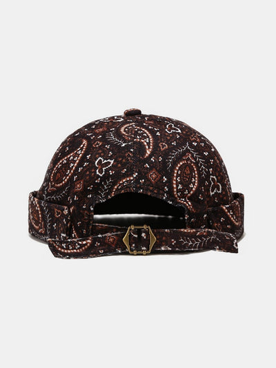 Vintage Paisley Print Brimless Hat