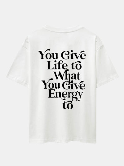 Slogan Back Print Drop Shoulder Oversize T-Shirt