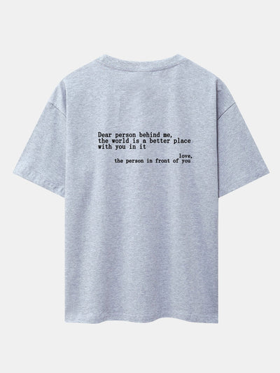 Slogan Back Print Drop Shoulder Oversize T-Shirt