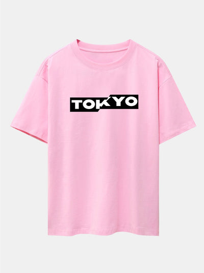 Tokyo Print Drop Shoulder Oversize T-Shirt
