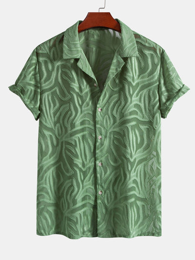 Jacquard Texture Cuban Shirt