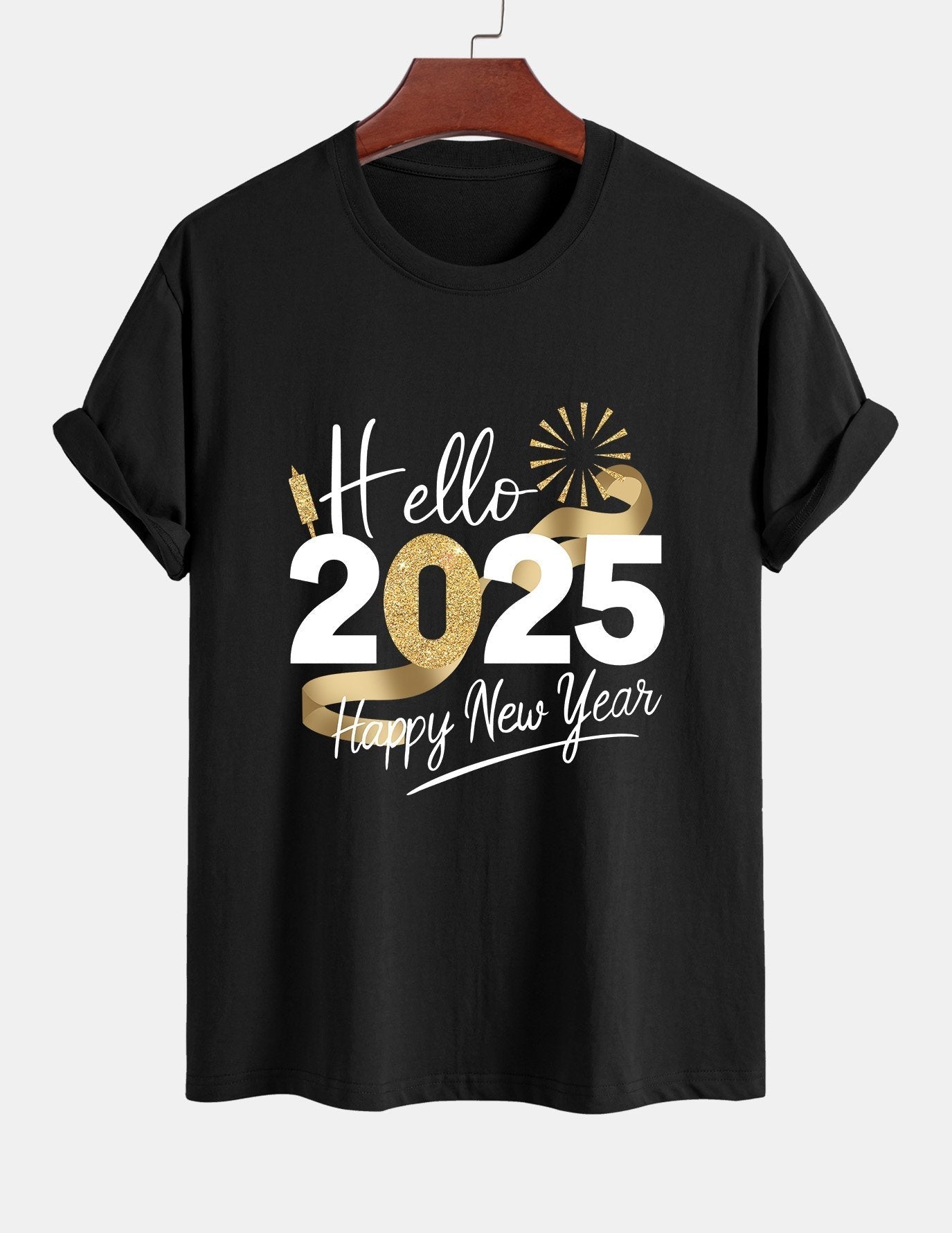 Regular Fit New Year 2025 Print Cotton T-Shirt