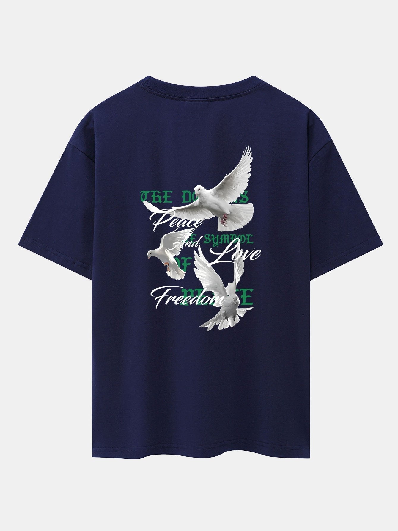 Dove Slogan Back Print Drop Shoulder Oversize T-Shirt