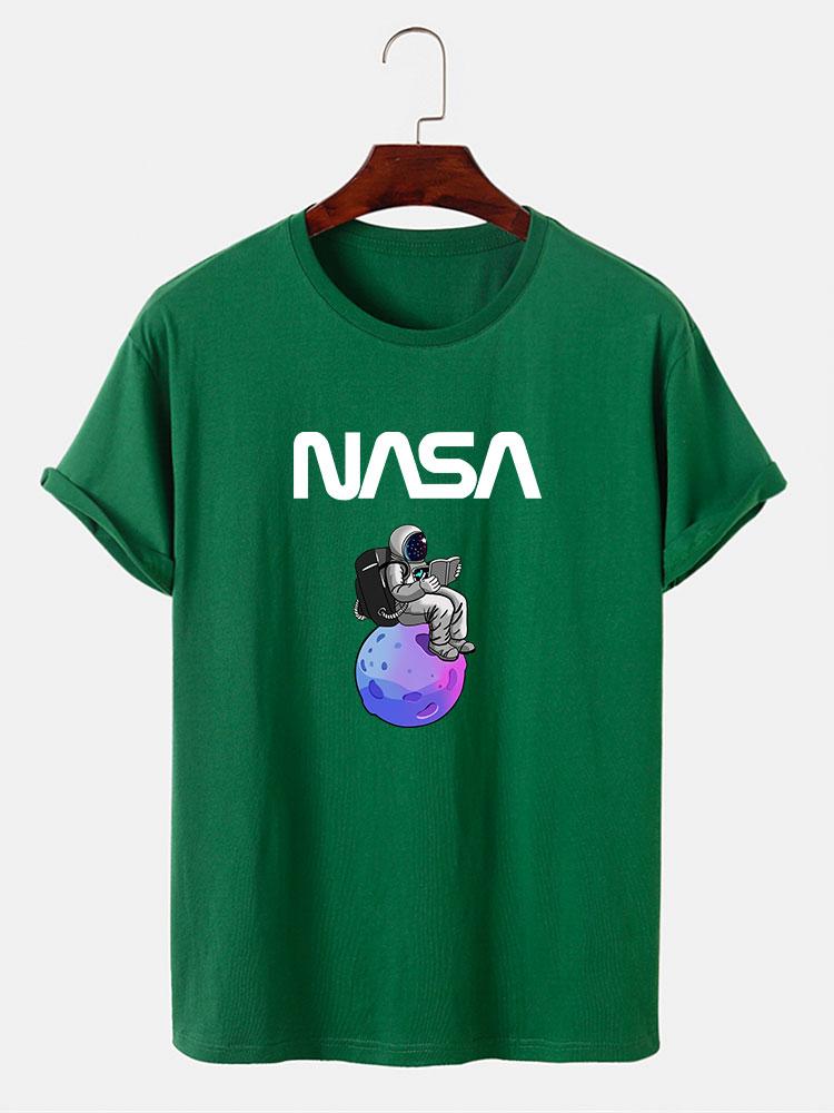 Astronaut Reading Book Print T-Shirt