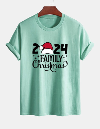 Regular Fit Family Christmas 2024 Print Cotton T-Shirt