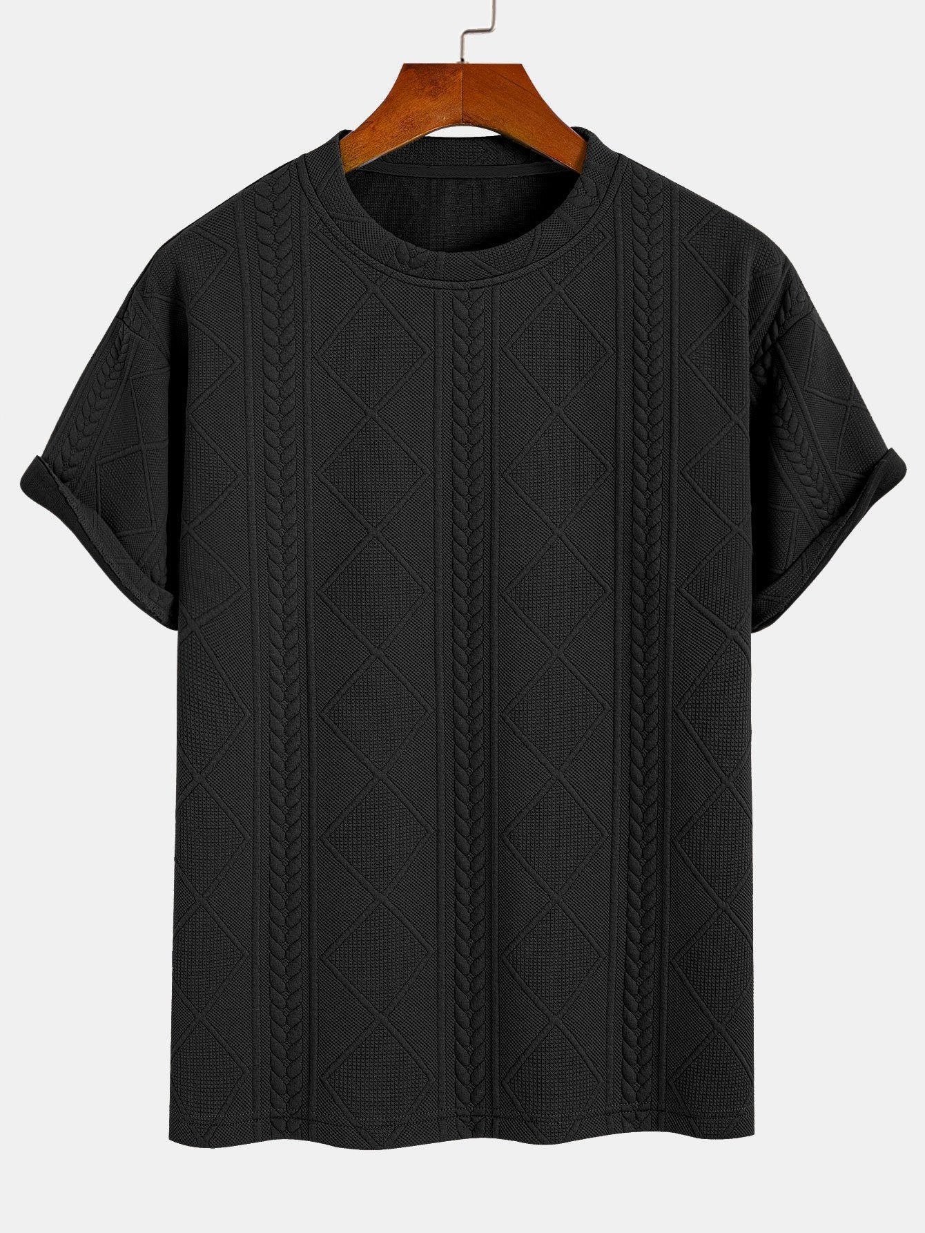 Oversize Geometric Jacquard T-Shirt