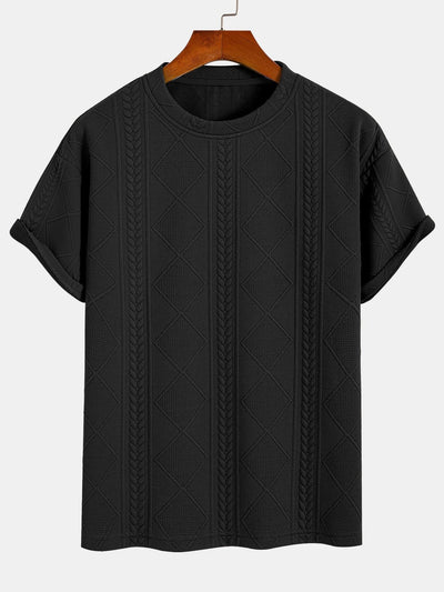 Oversize Geometric Jacquard T-Shirt