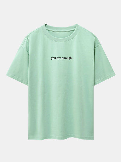 Slogan Back Print Drop Shoulder Oversize T-Shirt
