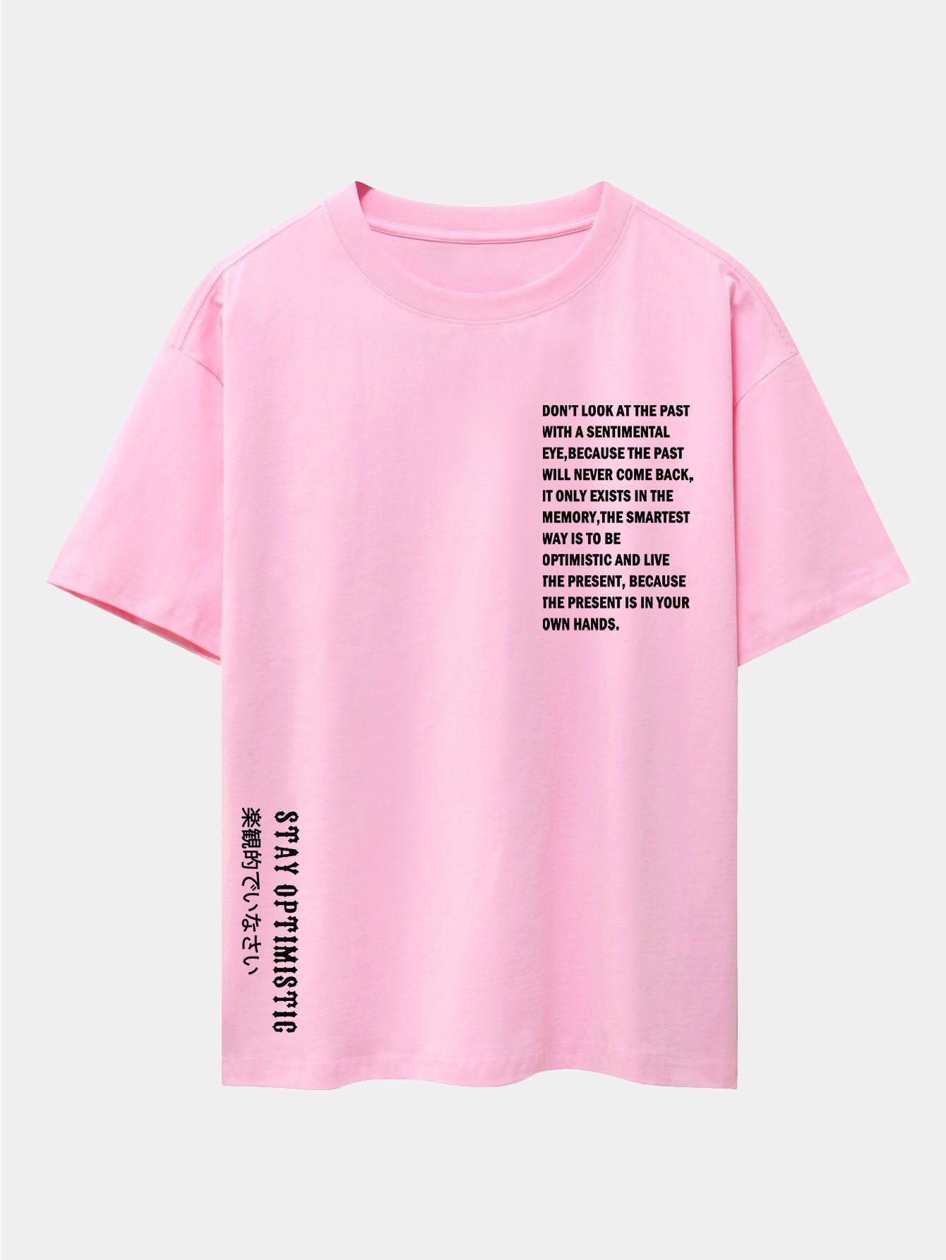 Slogan Print Drop Shoulder Oversize T-Shirt