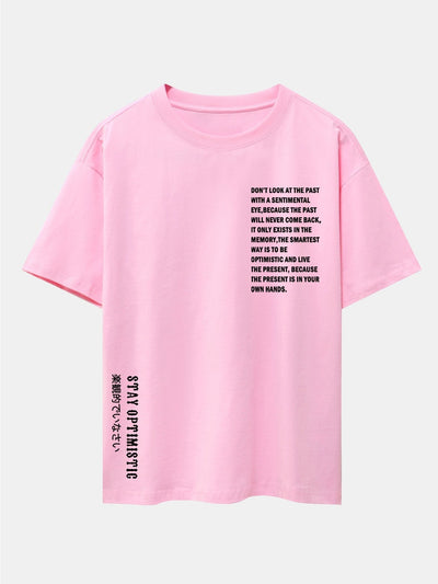Slogan Print Drop Shoulder Oversize T-Shirt